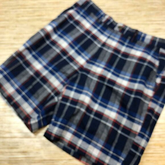 O-33 Joe Fresh Mens cotton flat front shorts NAVY PLAID size 38 nwot - Picture 1 of 2